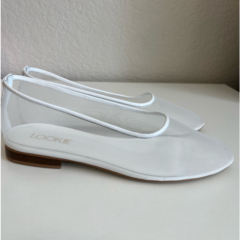 White Mesh Ballet Flats- LookieAtelier - Picture 1 of 6